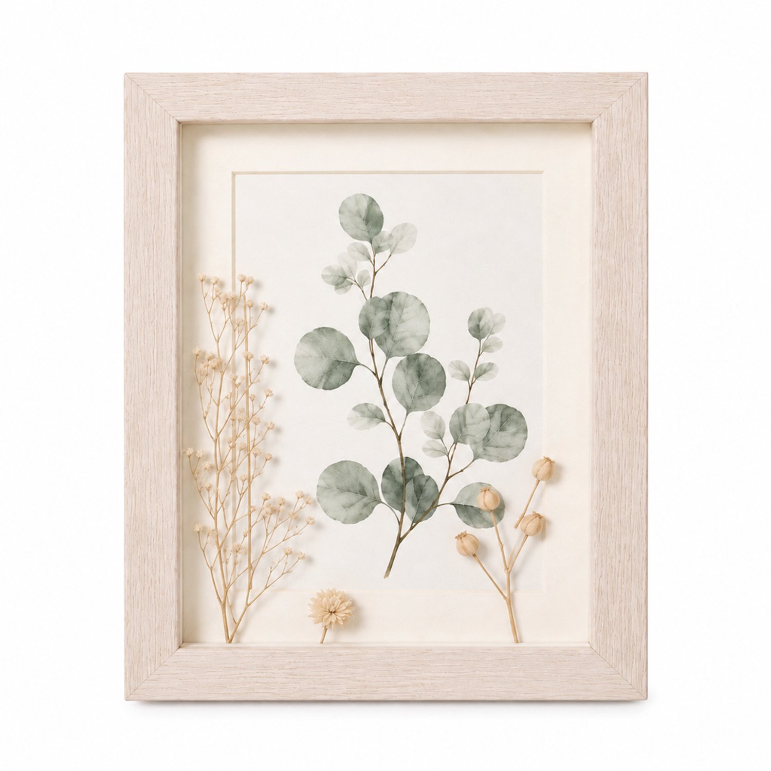 SWGOTA MDF-fotolijst in witte eikenkleur, 8 x 10 inch (20,3 x 25,4 cm), 2 cm binnenruimte, met glas en afbeelding
