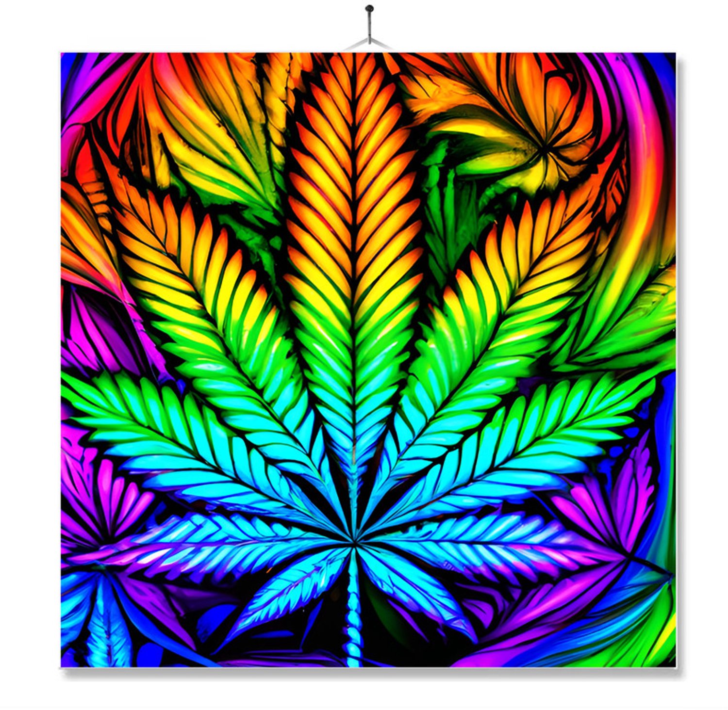 MC Living Tegel Met Opdruk | Regenboog Weed Multi-Color