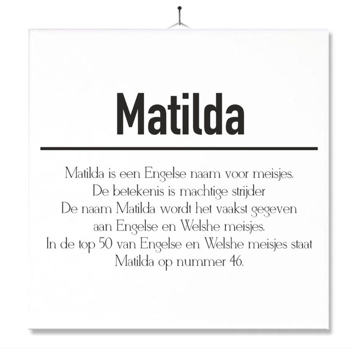 MC Living Tegel Met Opdruk | Betekenis | Kado | Cadeau | Met Naam - Matilda Multi-Color