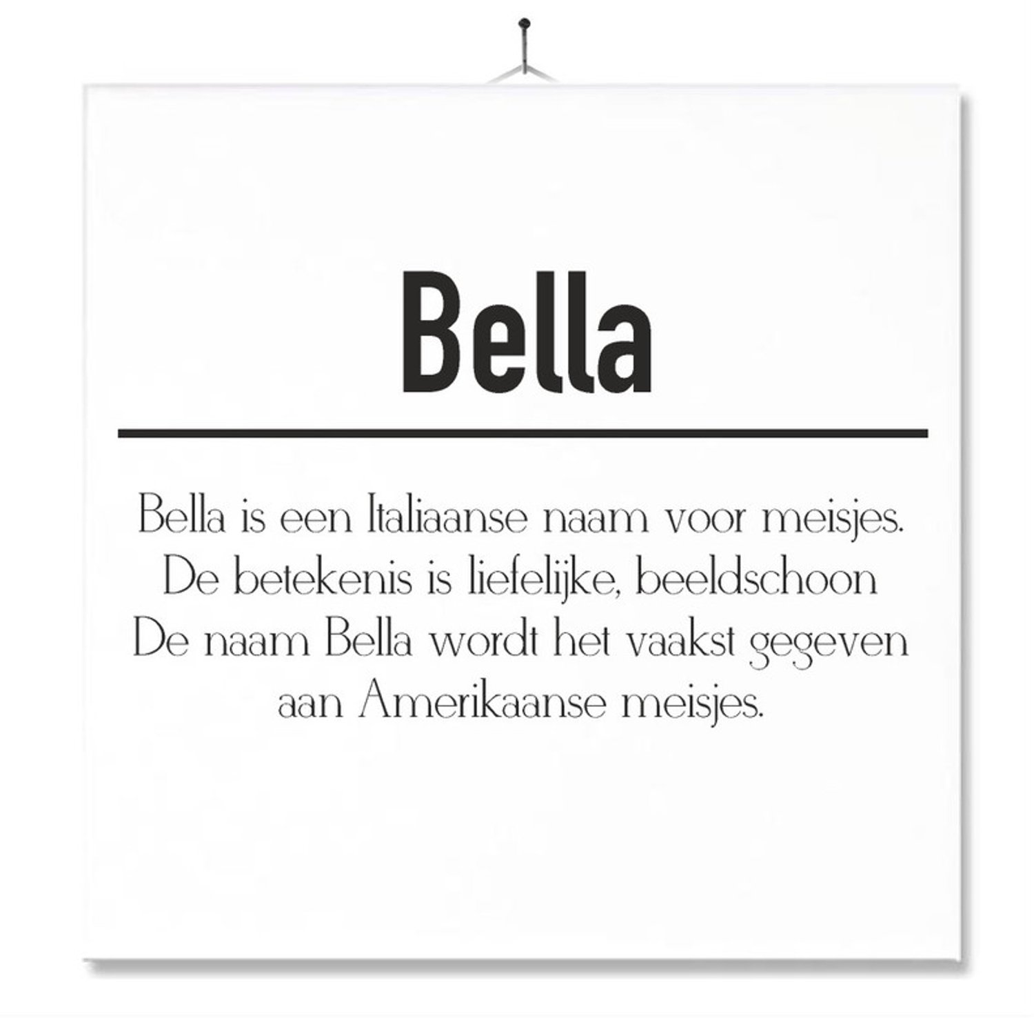 MC Living Tegel Met Opdruk | Betekenis | Kado | Cadeau | Met Naam - Bella Multi-Color