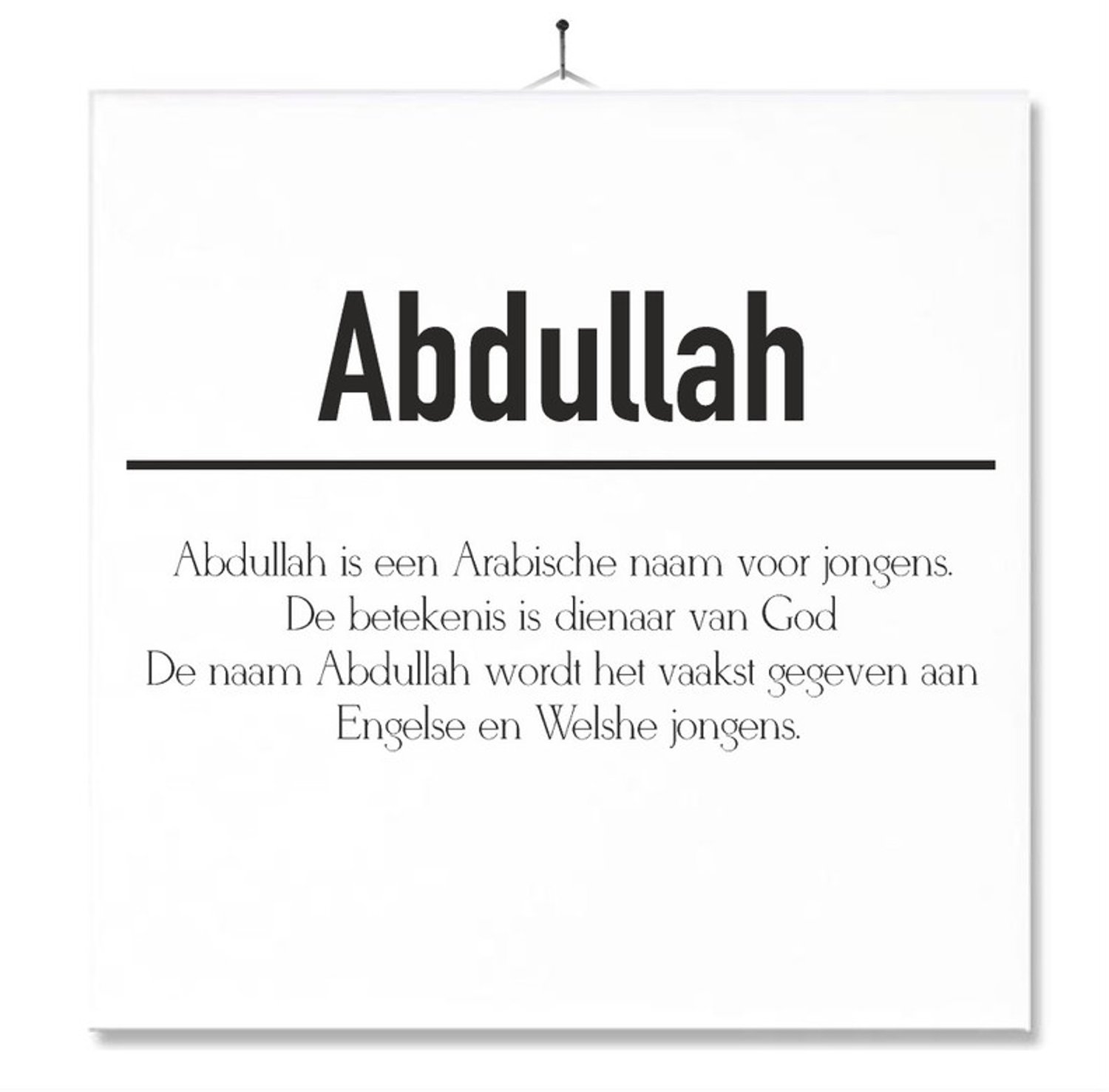 MC Living Tegel Met Opdruk | Betekenis | Kado | Cadeau | Met Naam - Abdullah Multi-Color