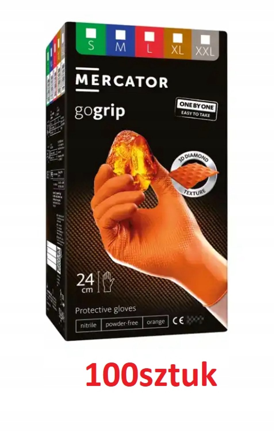 Nitril handschoenen GOGRIP XL, 100 stuks, oranje, sterk