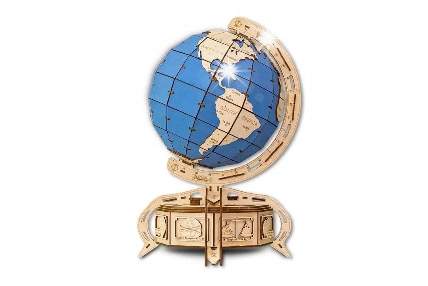 Houten 3D Globe Puzzel - DIY Bouwpakket (393 Delen)