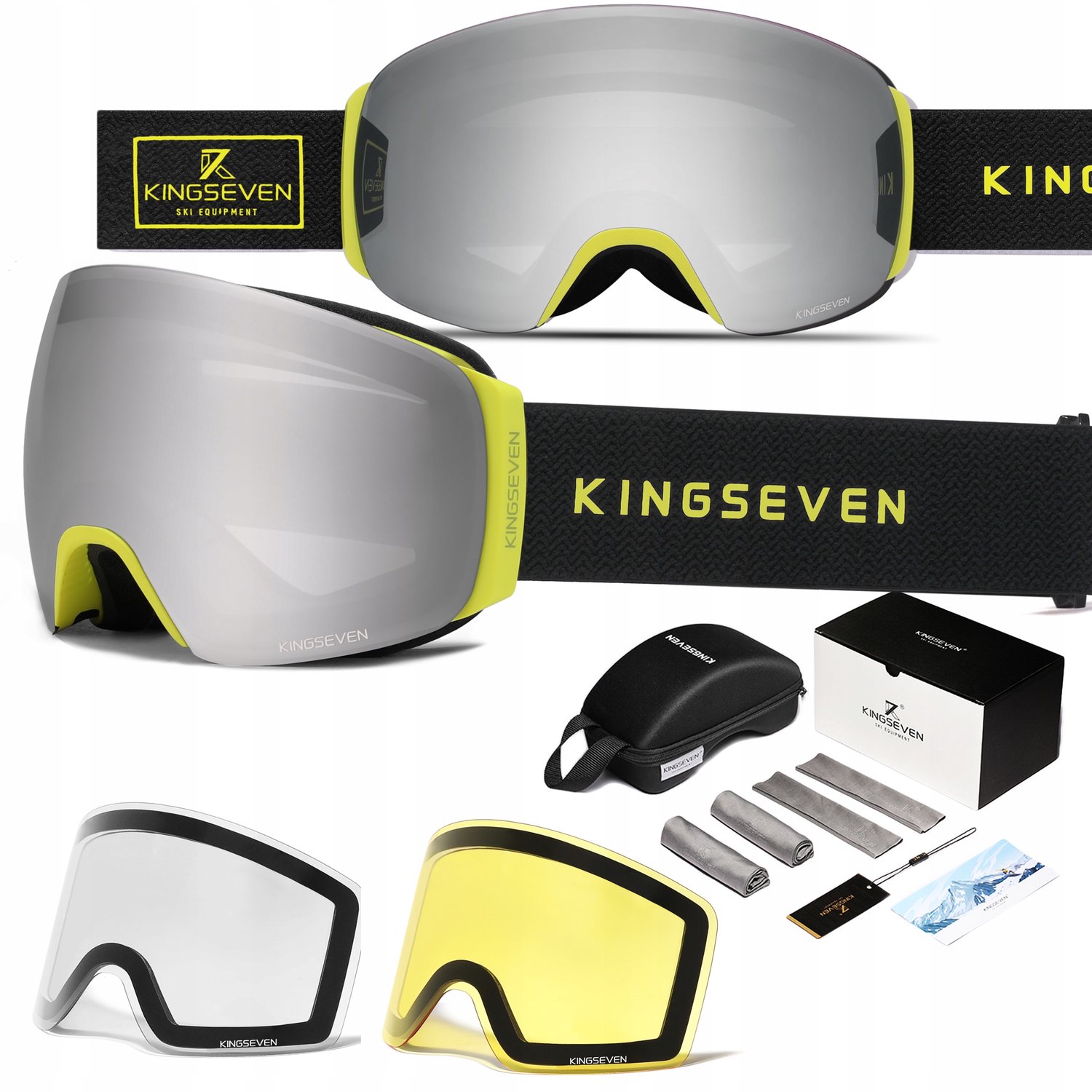 Kingseven Skibril met Verwisselbare Magnetische Glazen - UV400