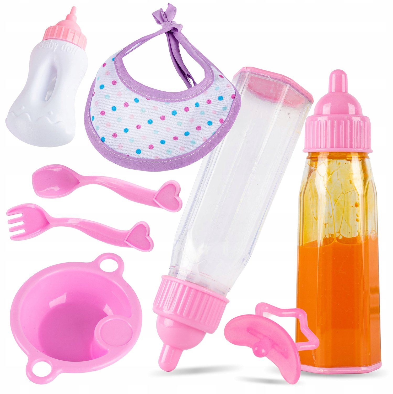 Magische Babyflesjes Set met Speen & Slabbertje - Speelgoed voor Poppen