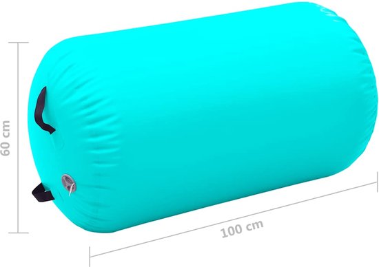 vidaXL - Gymnastiekrol - met - pomp - opblaasbaar - 100x60 - cm - PVC - groen van VidaXL — afbeelding 4