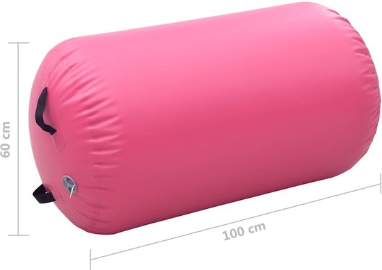 vidaXL - Gymnastiekrol - met - pomp - opblaasbaar - 100x60 - cm - PVC - roze van VidaXL — afbeelding 4
