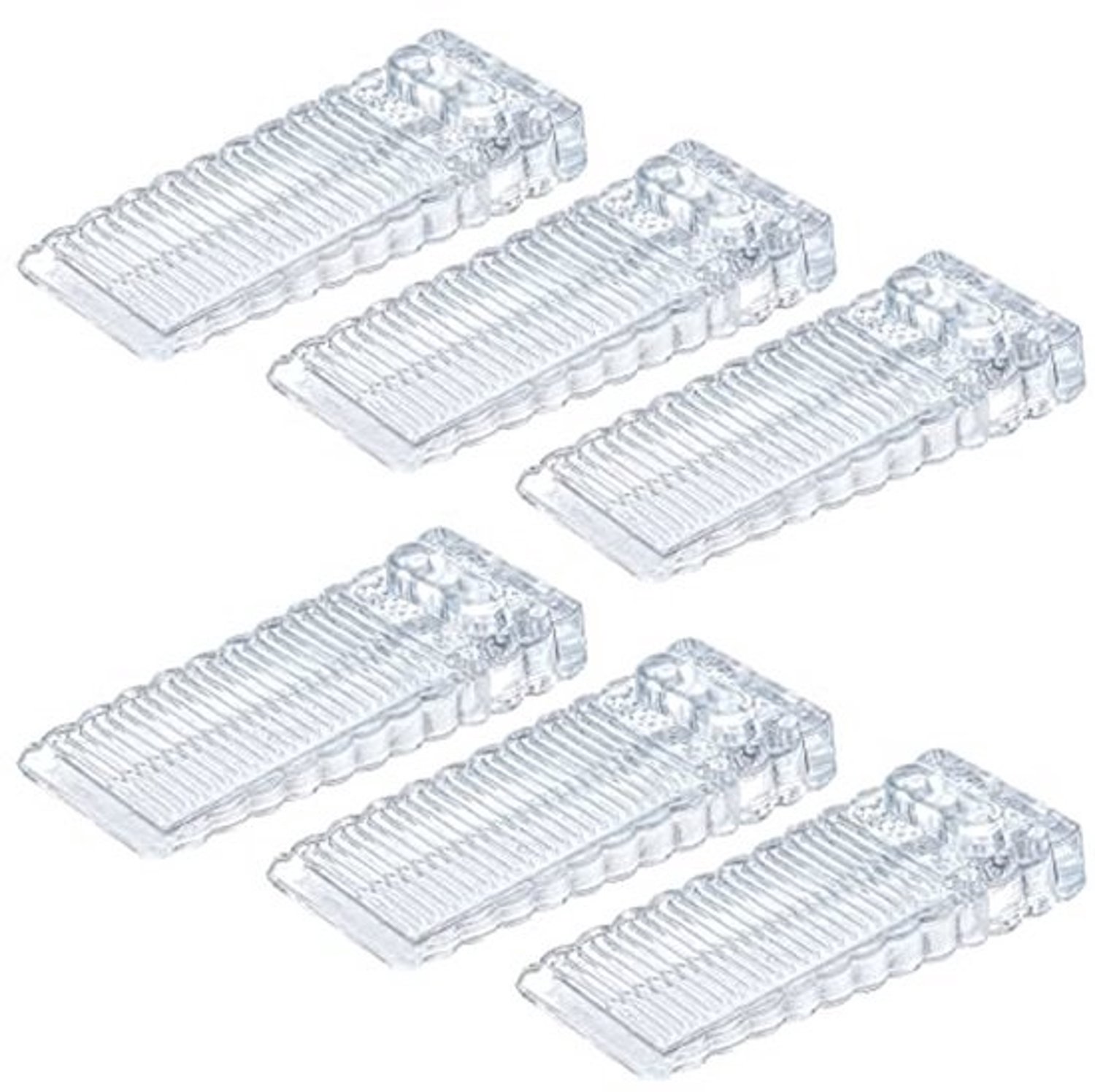 Antislip deurstopper - Transparante deurwig, verstelbaar en vloerbeschermend - 6 stuks