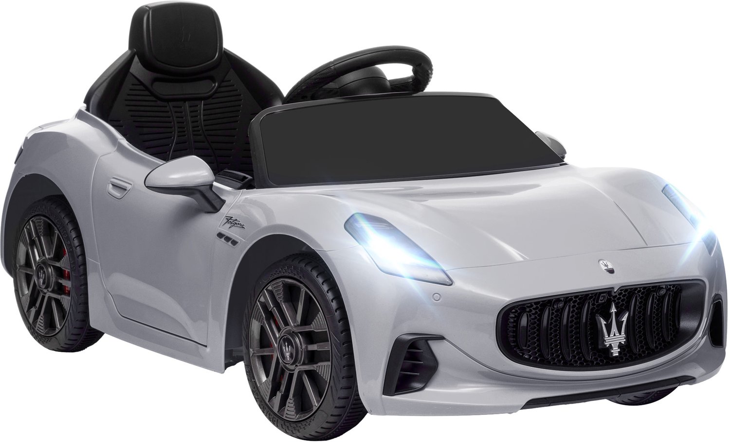 Playon Kinder-elektroauto Maserati Gran Turismo Folgore - Met afstandsbediening, muziek en licht - 98 x 59 x 43 cm - Grijs