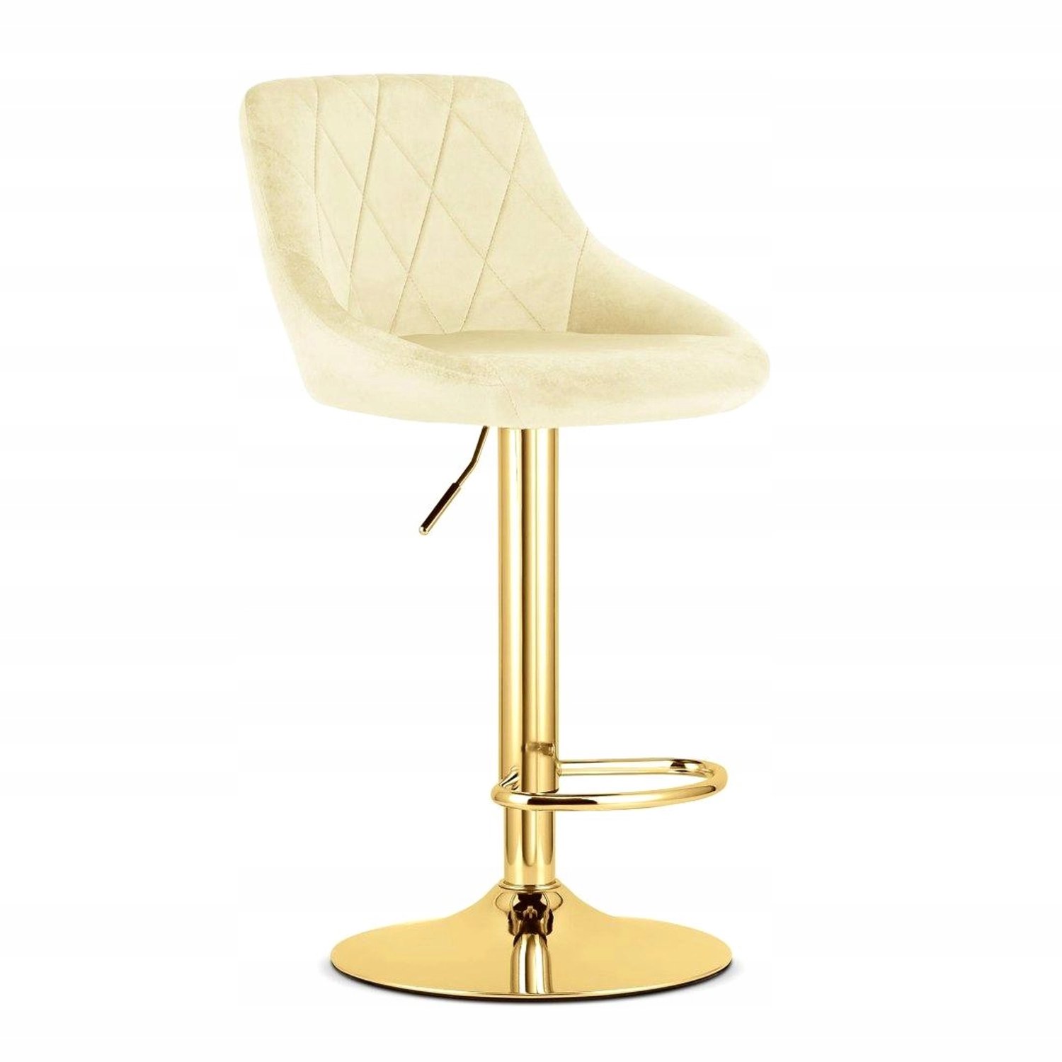 Hoker Auraio: Beige Velours, Gouden Basis, Verstelbaar, Draaibaar