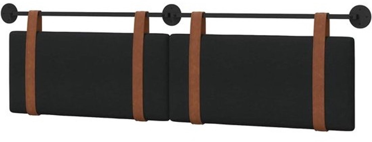 Wandkussen voor hoofdeinde - Hoofdbord voor bed - Voor ontspannen zitten - Zacht gevoerd ontwerp - 190 cm breed - Zwart