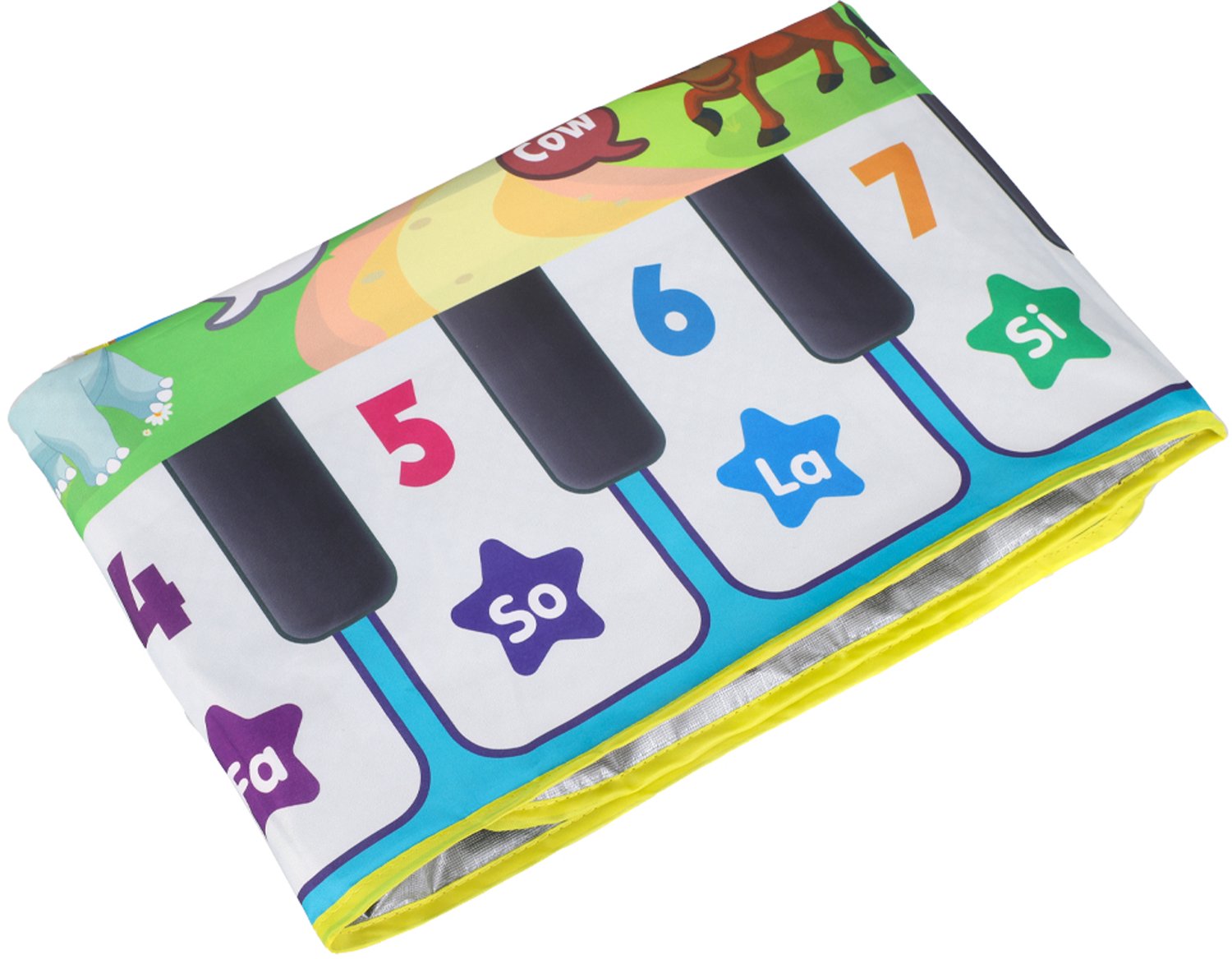 35 Geluidseffecten En 10 Aanraaktoetsen – Opvouwbare Pianomat Voor Kinderen – 15 Kinderliedjes, 7 Dierengeluiden En 3 Instrumentmodi – Opname- En Afspeelfunctie En Opbergtas – 120 x 39 cm