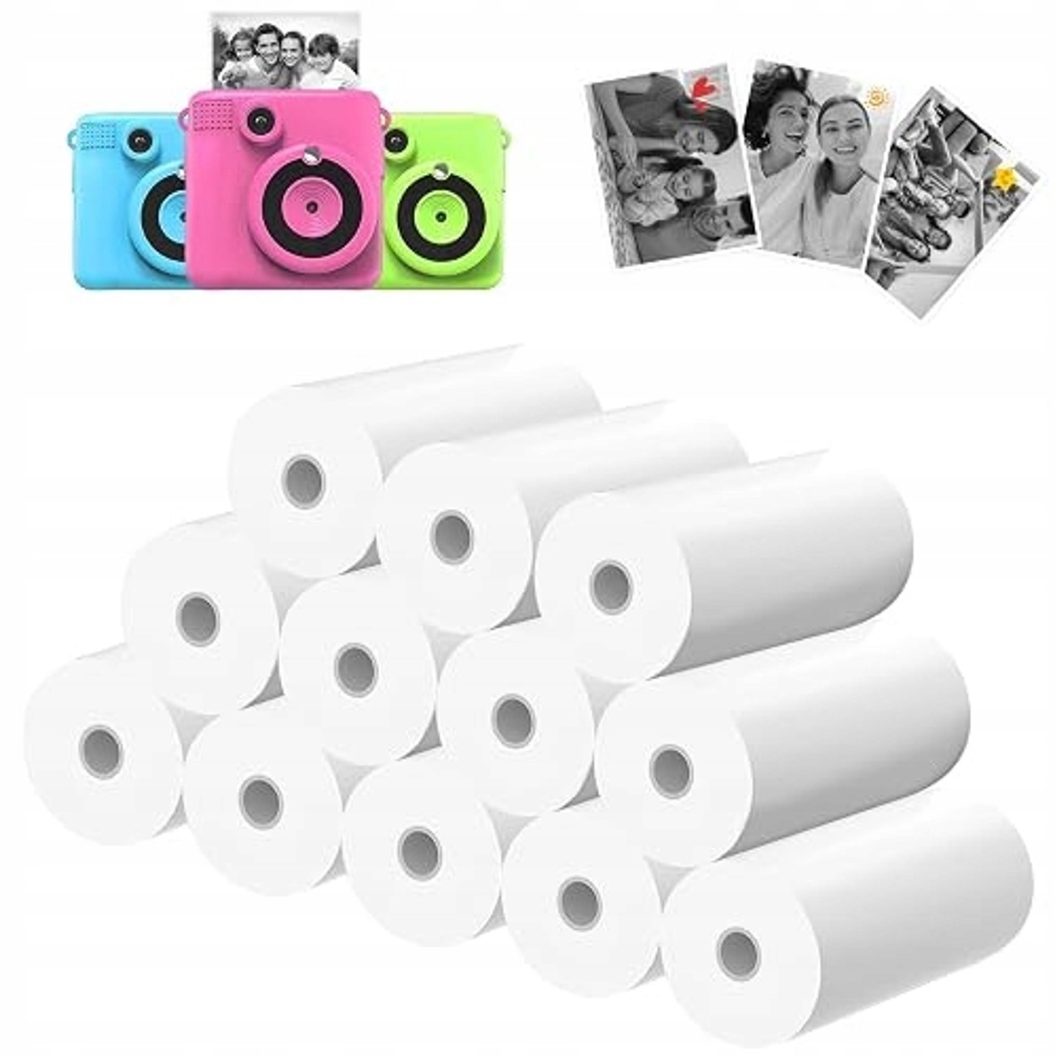 12x Thermisch Papier voor Kinder Camera's - 57mm Breed