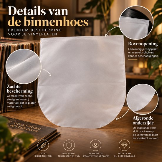 LP Binnenhoezen - 25 Stuks - 150 micron -Vinleycare- Lp Beschermhoezen - Lp Hoezen Plastic - Lp Hoezen Binnenhoes Vinly — afbeelding 3