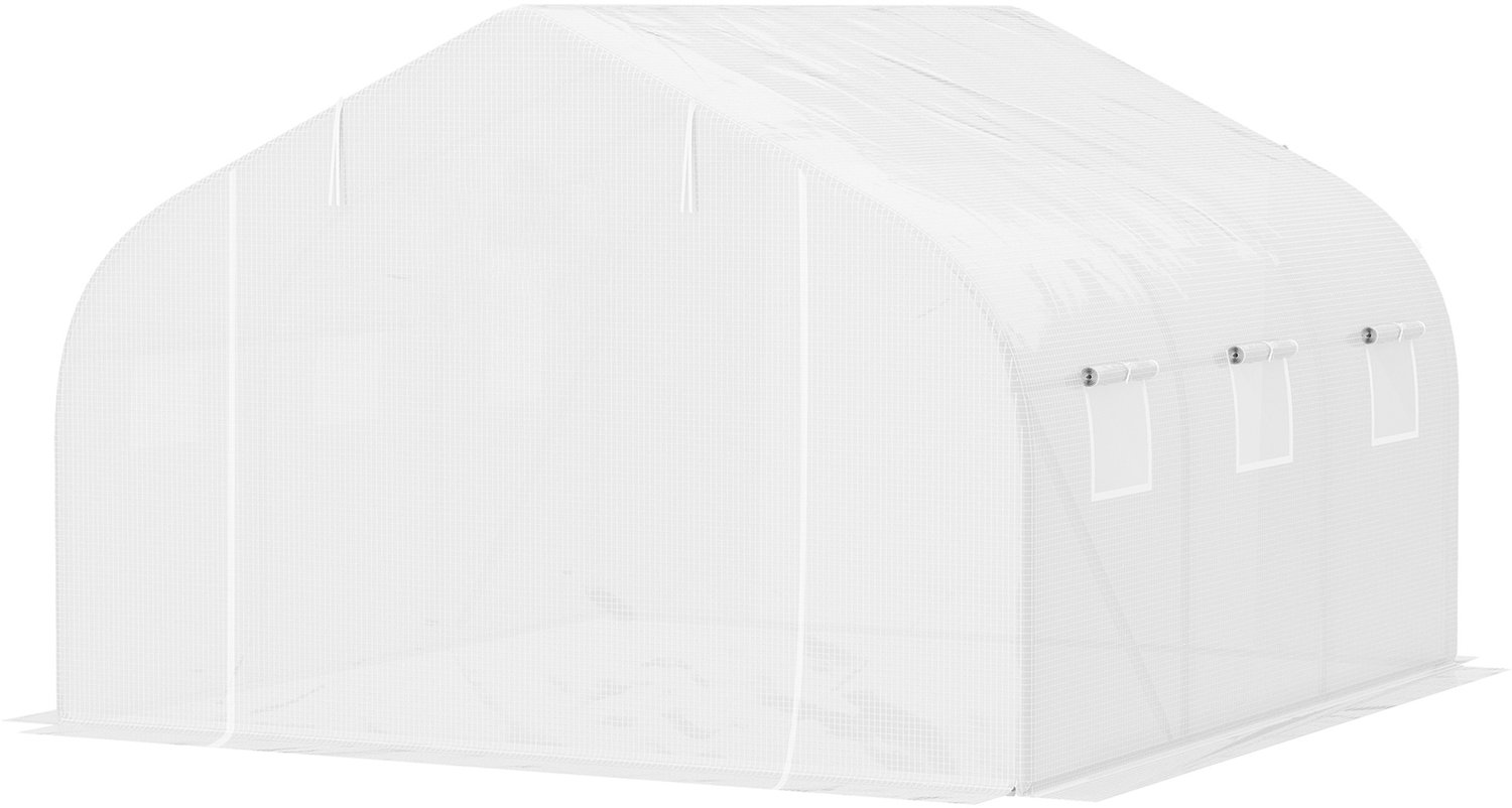 Sunona Tunnelkas - Met 6 ramen en roldeur - 350 x 300 x 200 cm - Wit