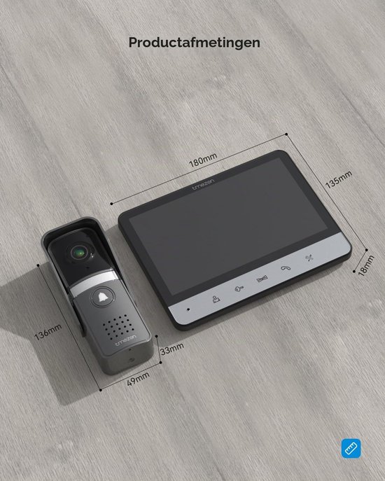 Video Deurintercom Bedraad - 2x 7 Inch Monitor - 700 TVL Camera - ABS Materiaal - Voor Binnen En Buiten — afbeelding 4