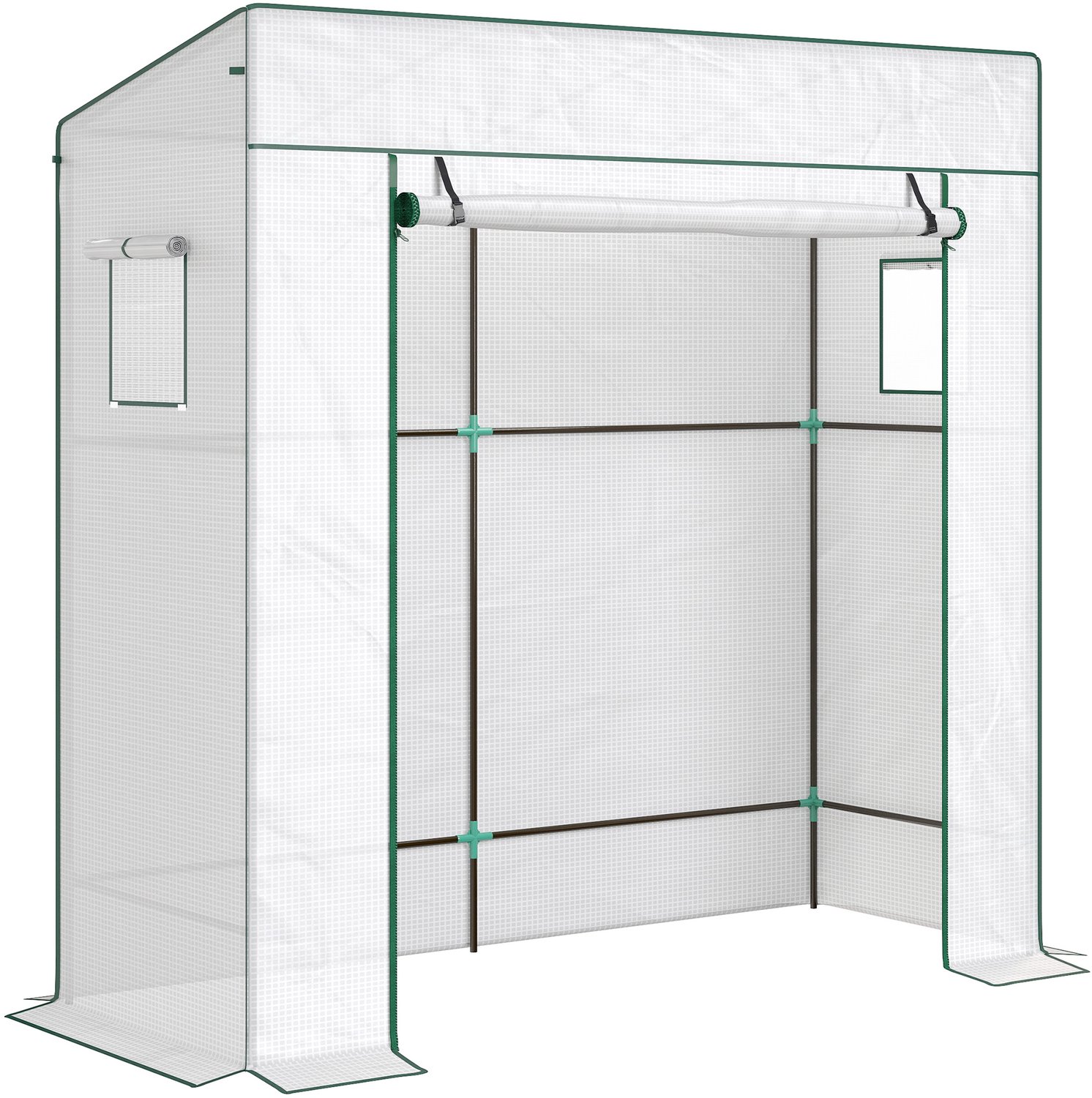 Sunona Tomatenkas - Met 2 ramen en roldeur - 196 x 77 x 197 cm - Wit