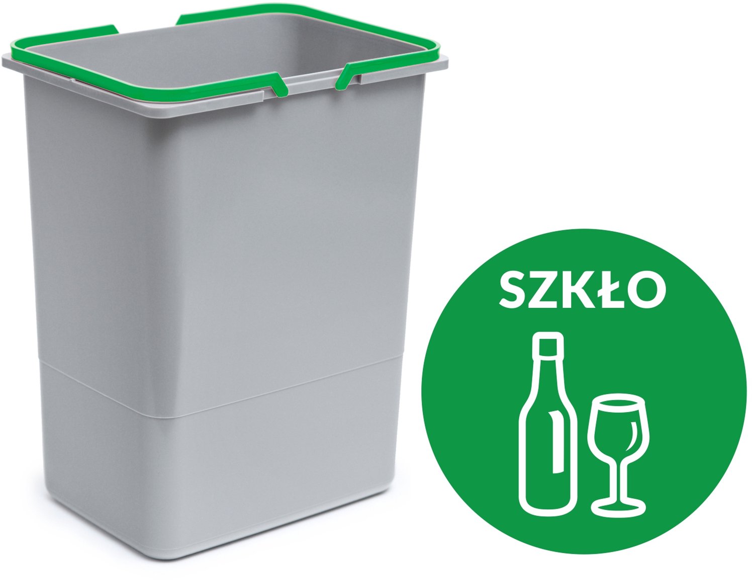 Merkloos Afvalbak voor Lade/Kast 40cm 20L - Grijs