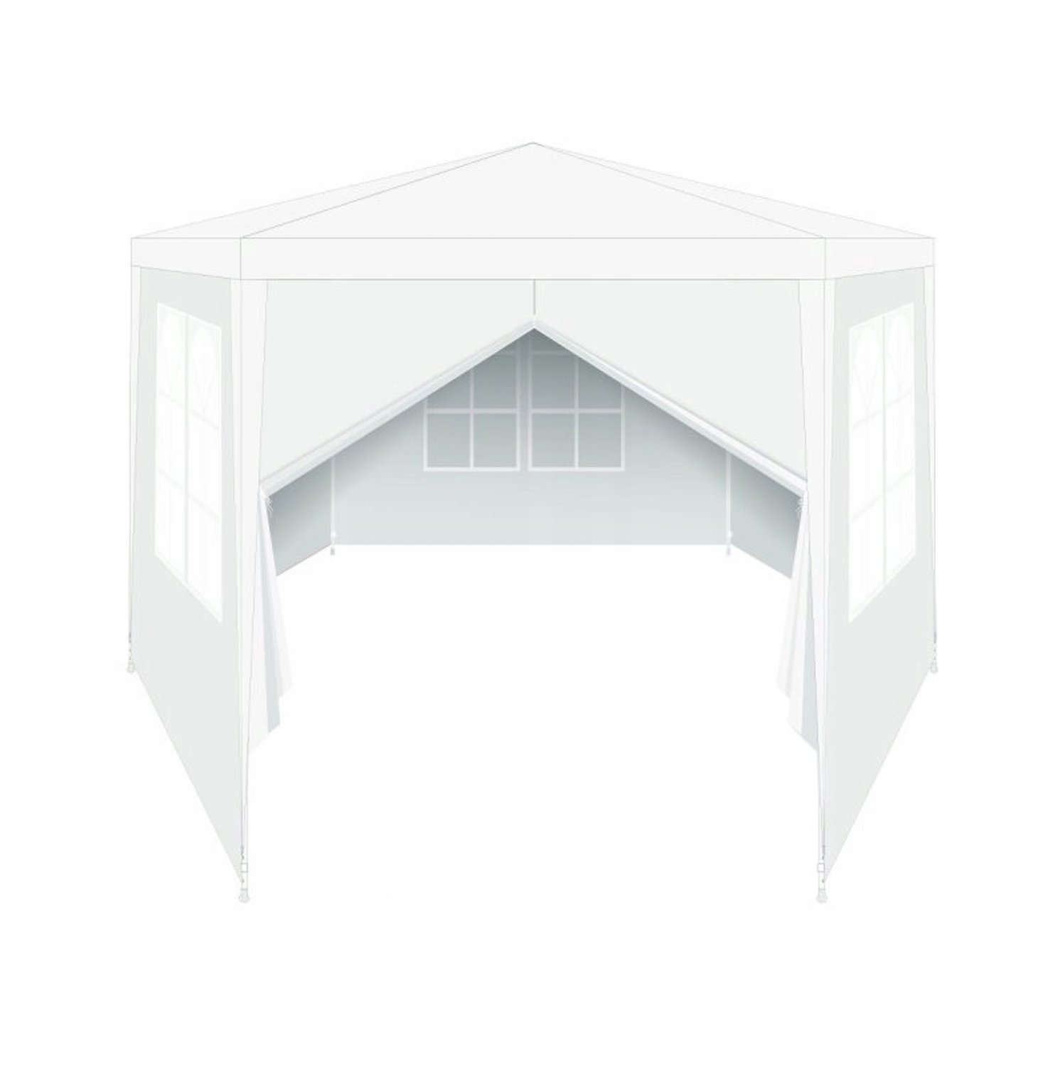 Merkloos Zeshoekige Tuinpartytent 2x2x2m - Wit