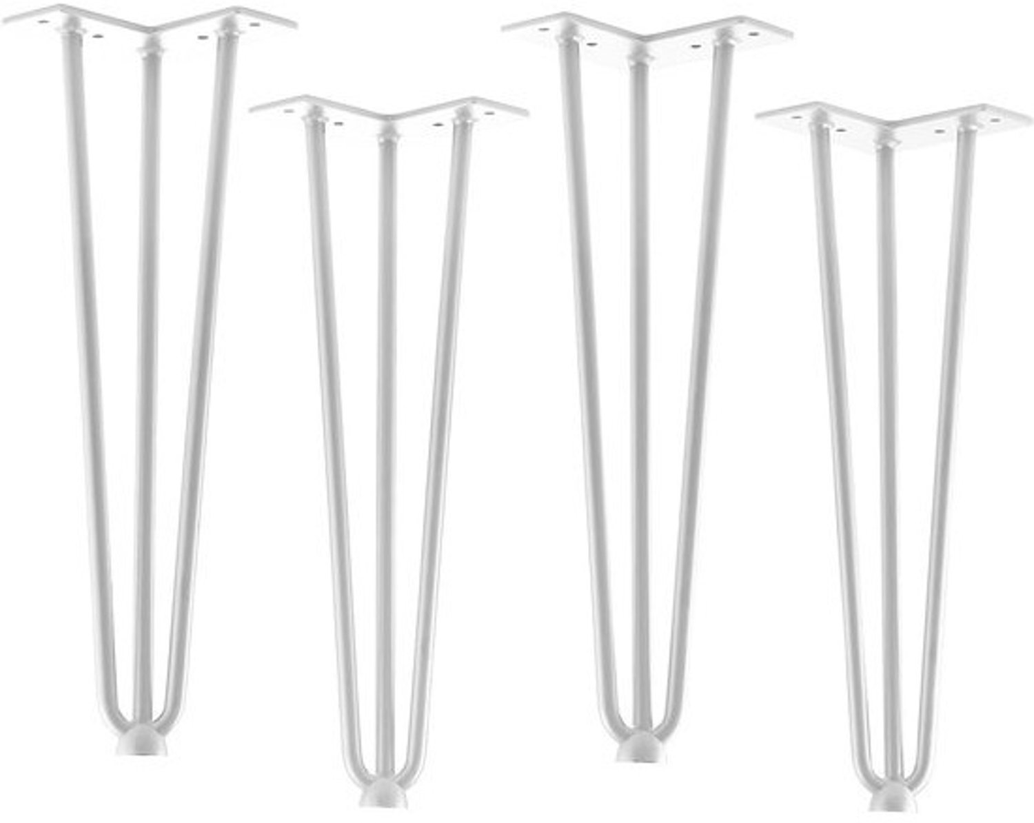 Set van 4 haarspeldpoten - wit - 406 mm voor salontafels en banken