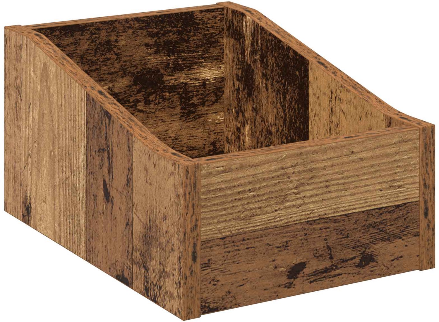 Image of vidaXL - LP - Recorddoos - Oud - hout - 23 - x - 33 - x - 16 - cm - Bewerkt - hout