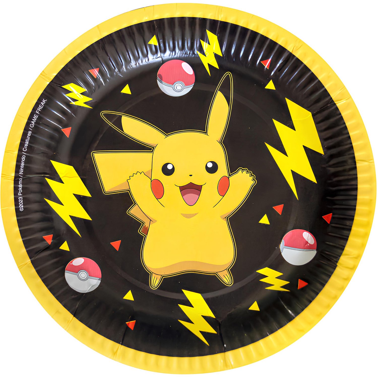 RIETHMULLER - 8 Kleine kartonnen bordjes Pikachu Pokémon 18 cm