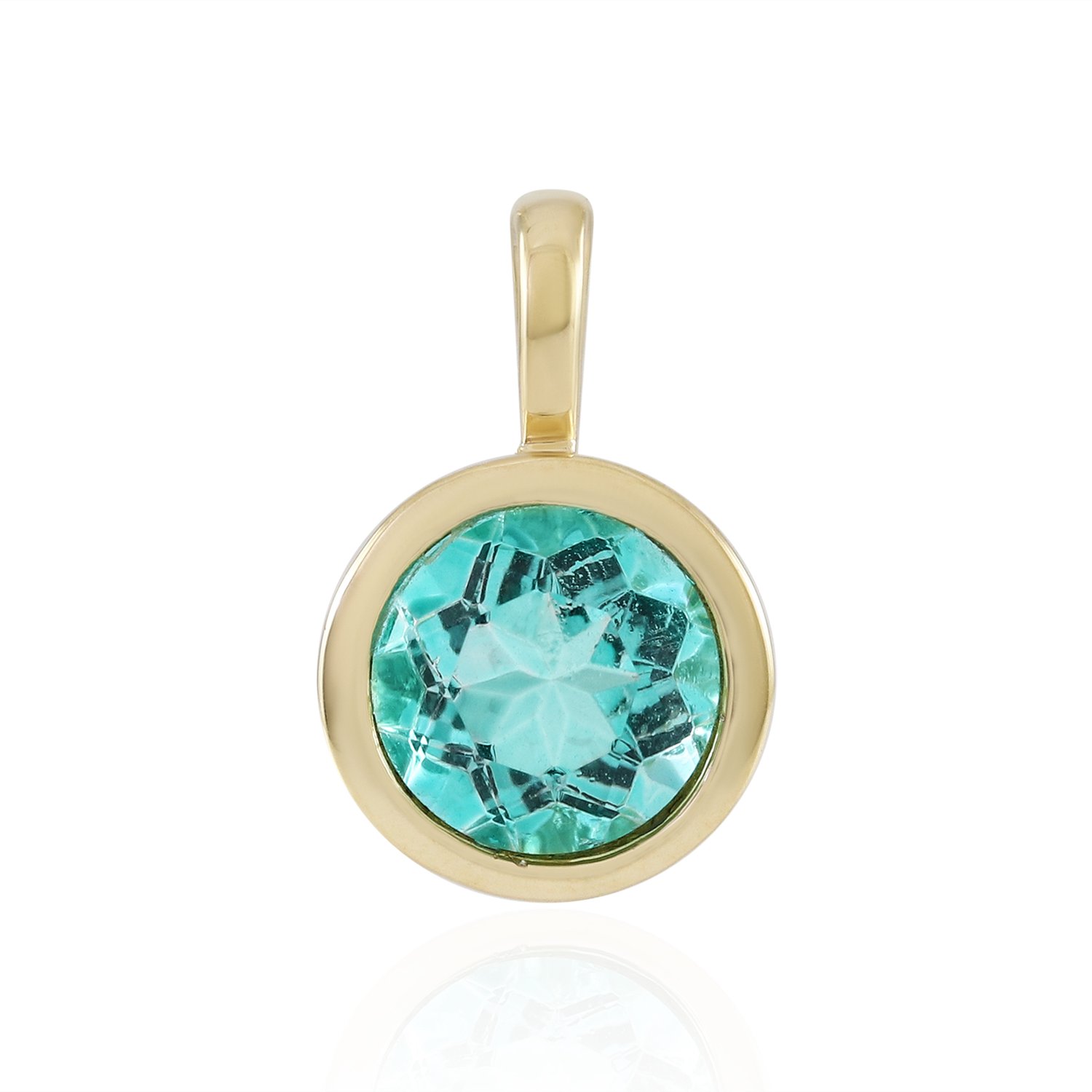 Cavill - Zilveren Vergulde Hanger met 1,836 ct Blauwe Paraiba Kwarts - Rondgeslepen Braziliaanse Edelsteen - Elegante Zilveren Sieraden Dames