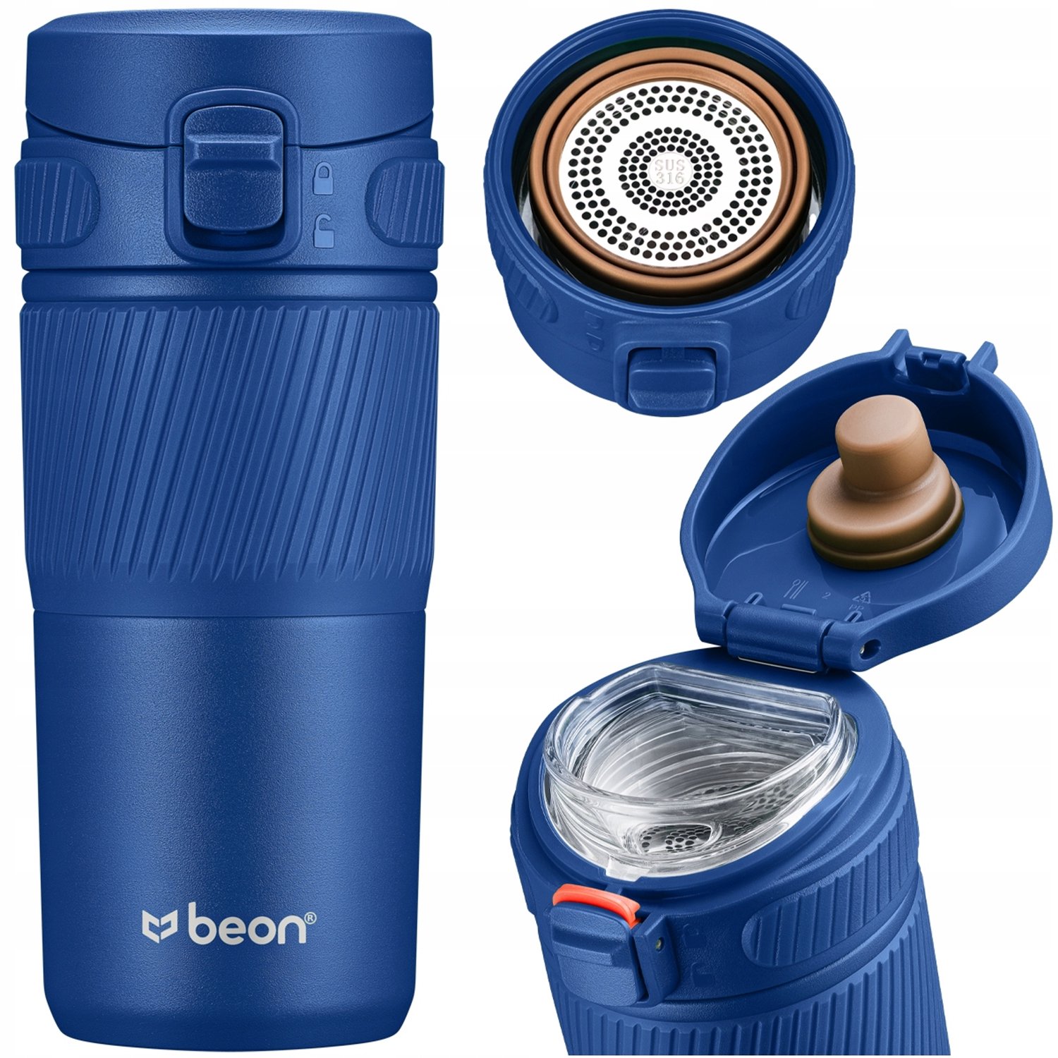 Beon Origo Thermosbeker 450ml - Lekvrij, Antislip, RVS