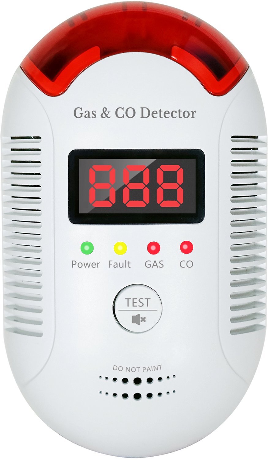 YAGXIG Koolmonoxidedetector - 2-in-1-detector - Combinatiedetector voor brandbaar gas en koolmonoxide voor thuis - Groot scherm - Dubbel alarm - Geschikt voor slaapkamers, woonkamers en caravans -