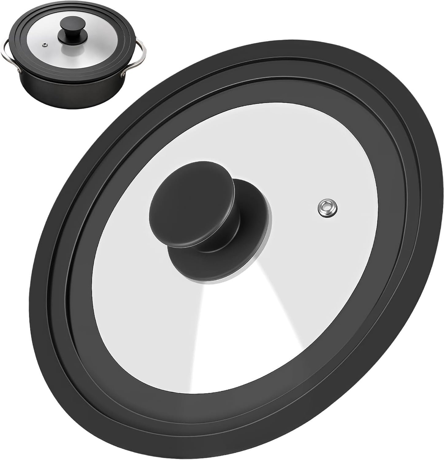 Universele Glazen Deksel met Siliconen Rand - Glazen Deksel - Pannendeksel voor Pannen 16/ 18/ 20 cm - Anti Spatdeksel - Vaatwasserbestendig - Voor Pannen en Koekenpannen - BPA-vrij - Warmtebestendig - Glas - Transparant -TENGYIF®