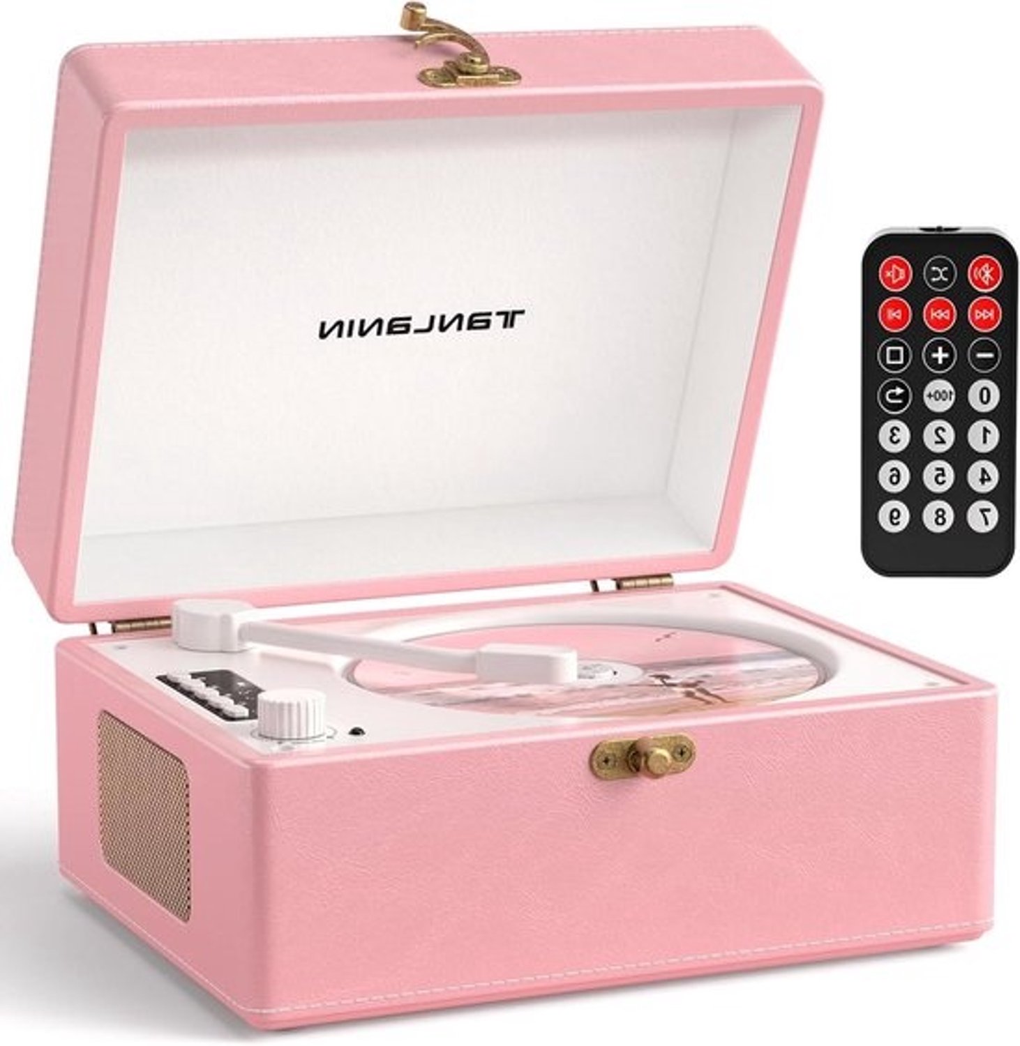 Draagbare cd-speler - Boombox-muziekspeler - Voor muziek luisteren - Bluetooth in en uit - Oplaadbaar - Lichtroze