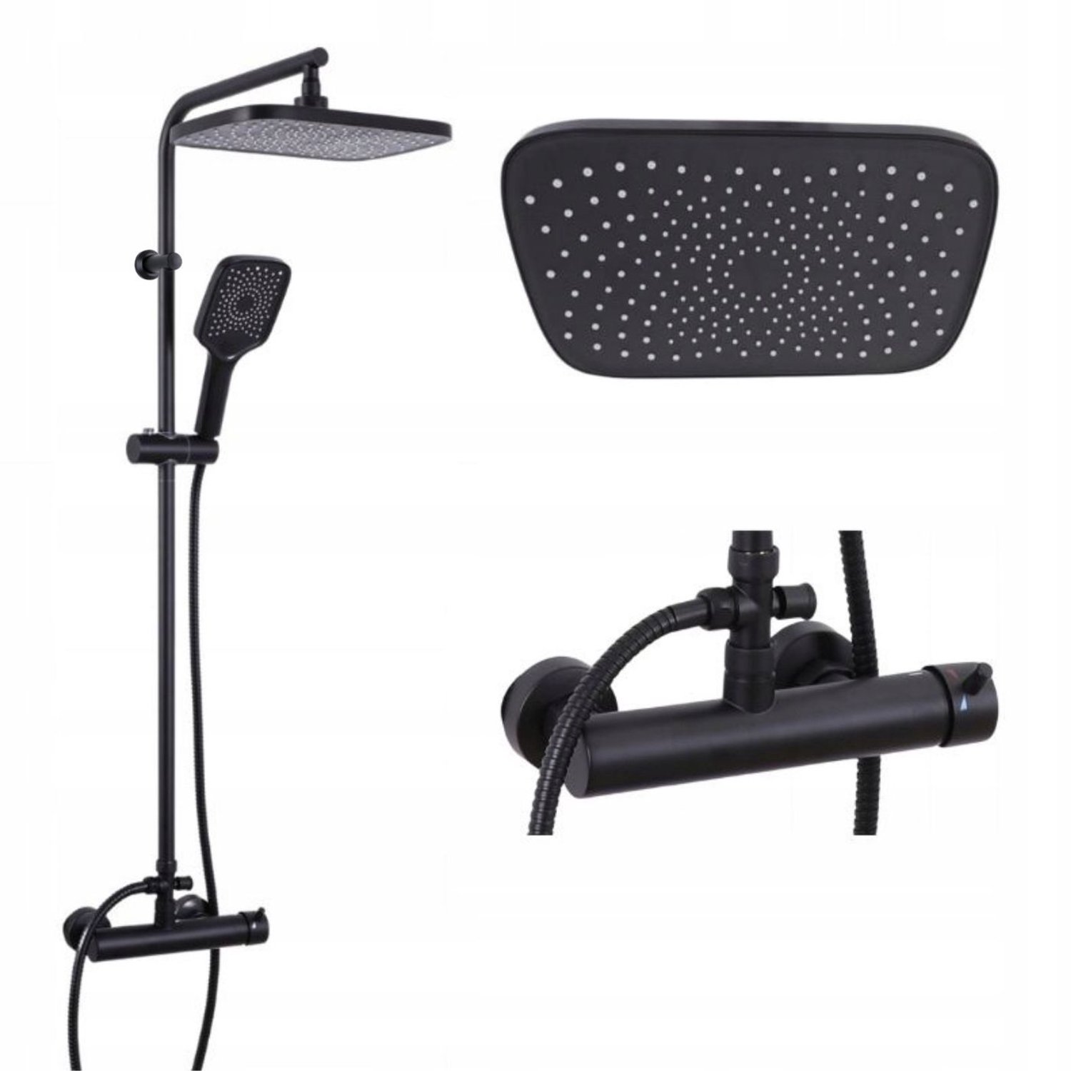 Zwarte Doucheset Loft met Regendouche & Handdouche