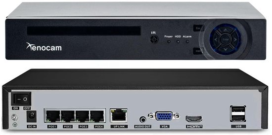 Beveiligingscamera Recorder - 4-Kanaals PoE NVR 5MP - H.265 Video Compressie - Ethernet Aansluiting - Voor IP-Camera's — afbeelding 3