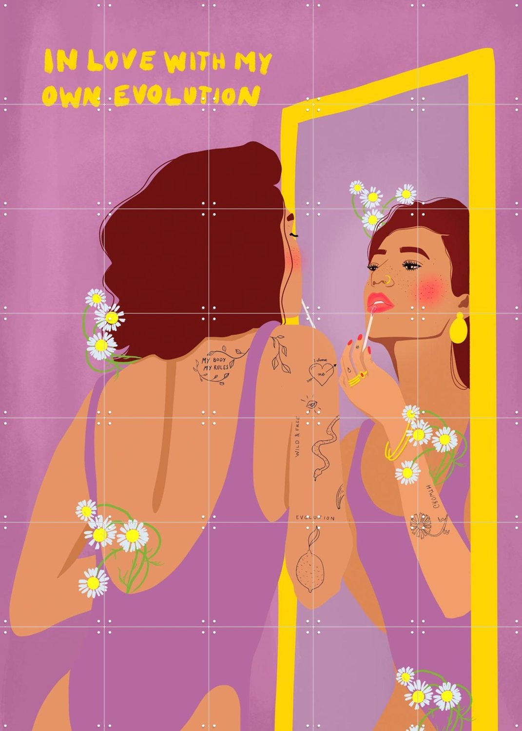 IXXI In Love, Raissa Oltmanns - 100 x 140 cm - Grote wanddecoratie en posters - Digitale Kunst, Typografie, Modern, Slaapkamer, Woonkamer, Gang Paars