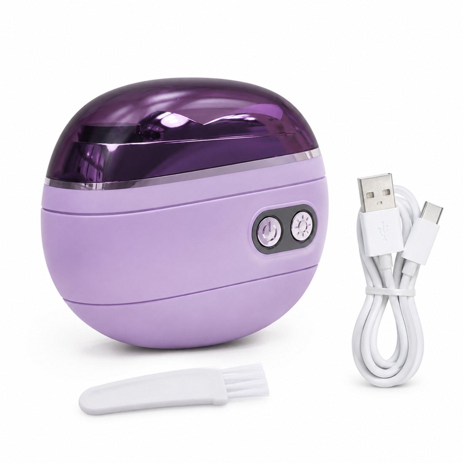 elektrische nagelknipper - USB-oplaadbaar - met verlichting - 2 snelheden - voor dagelijks thuisgebruik - paarse lcd-uitvoering