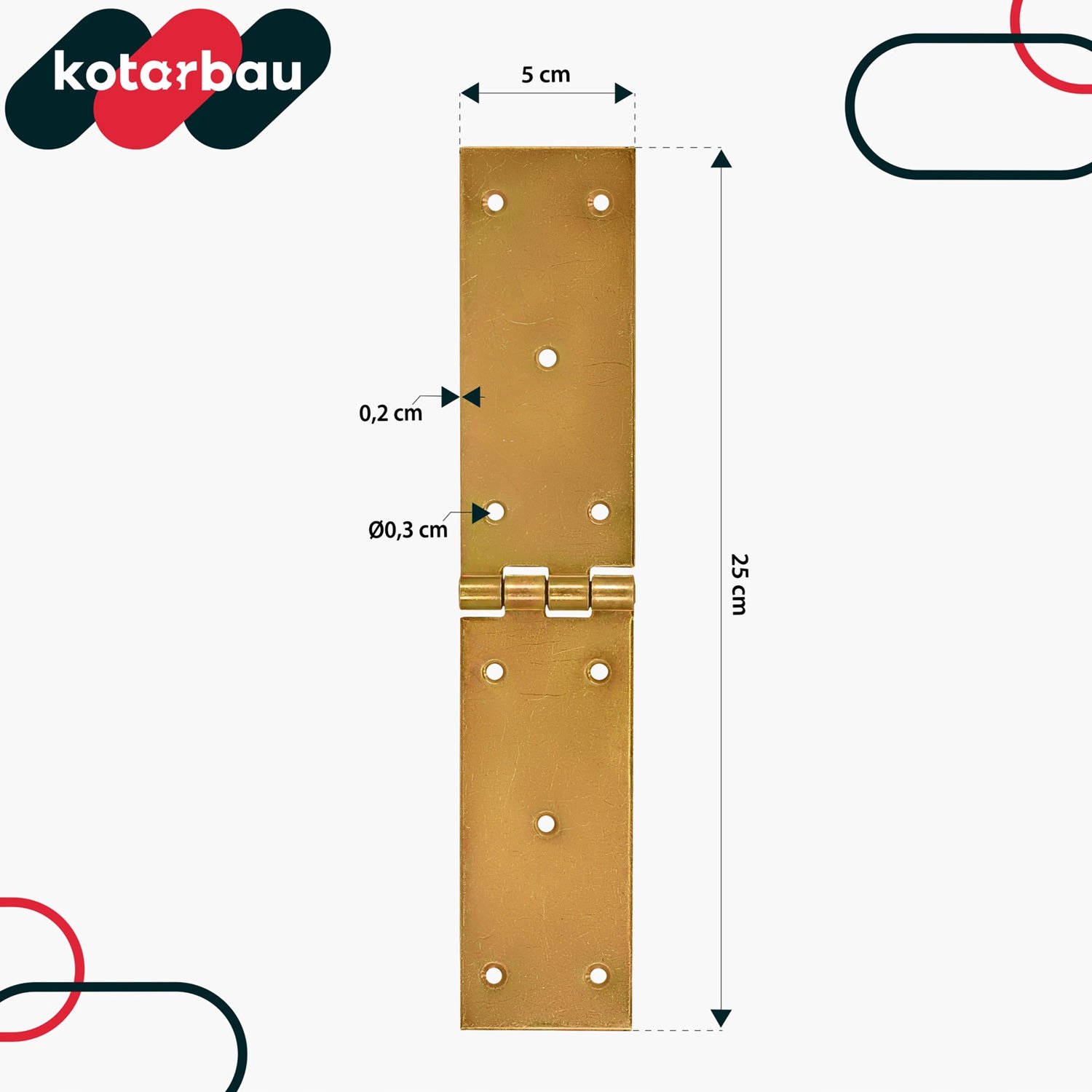 Scharnier 250x50mm Verzinkt voor Poorten en Deuren