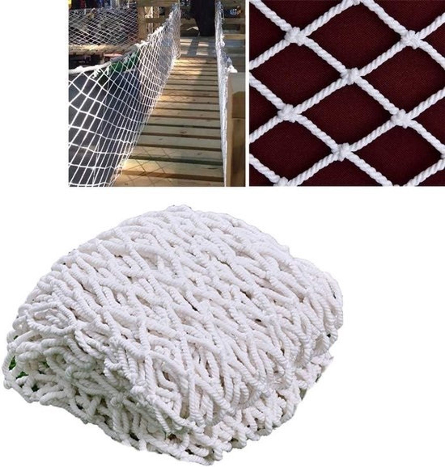 Veiligheidsnet voor kinderen - Beschermnet voor balkon - Valbeveiliging - Scheurbestendig polyester - 2 x 4 m - Wit