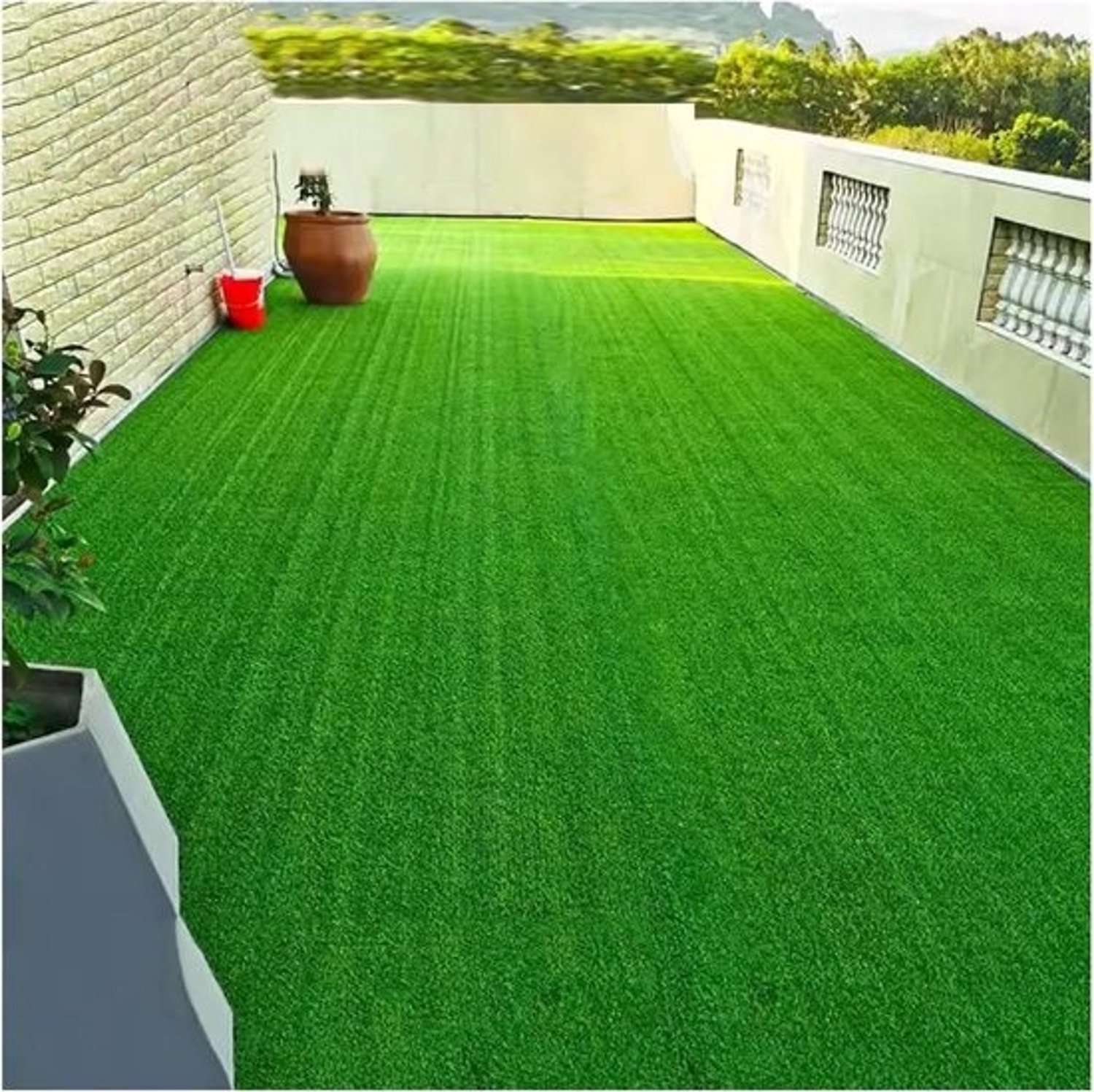 Kunstgrasgazon tapijt - Kunstgrasmat - Tuindecoratie - Hoge dichtheid, realistisch - 100 x 400 cm - Groen