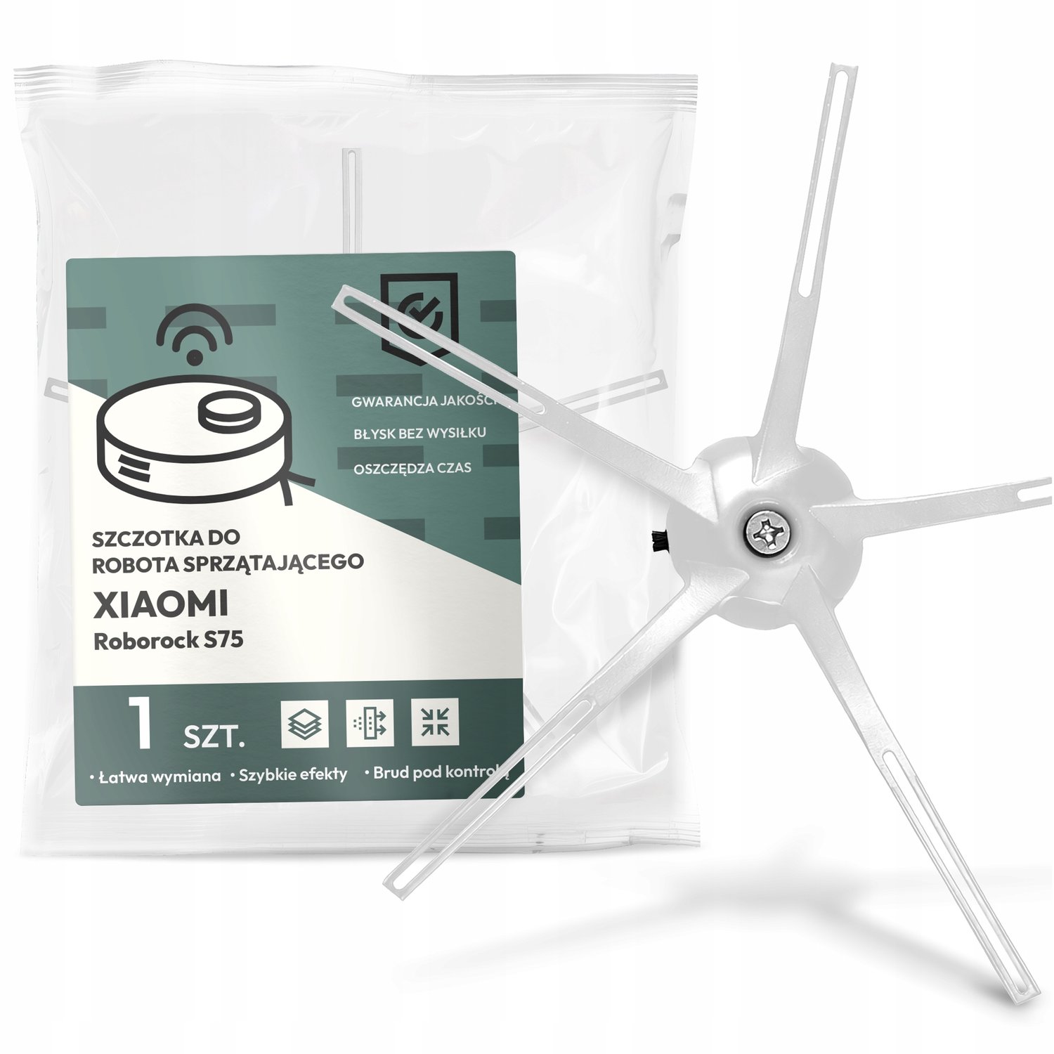 Zijborstel voor Xiaomi Roborock S75 - 5 armen, duurzaam, wit