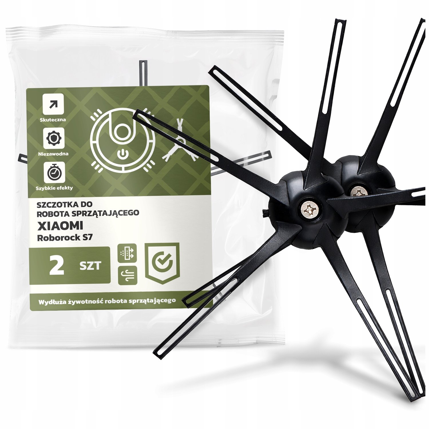 2x Zijborstel voor Xiaomi Roborock S7 Robotstofzuiger