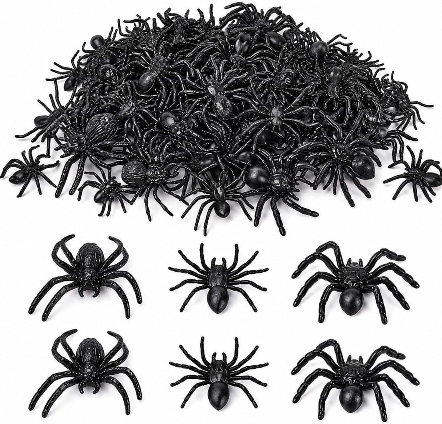 60 stuks nep-spinnen, levensecht spinnenmodel, realistische Halloween-decoratie voor binnen, griezelige Halloween