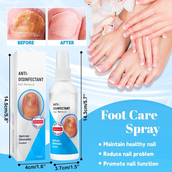 Voetspray, Ondersteunt een Verbeterd Voetklimaat, Verzorgt Huid en Nagels, Voetverzorgingsspray Voor Nagel- en Voetverzorging (100 ml) — afbeelding 5