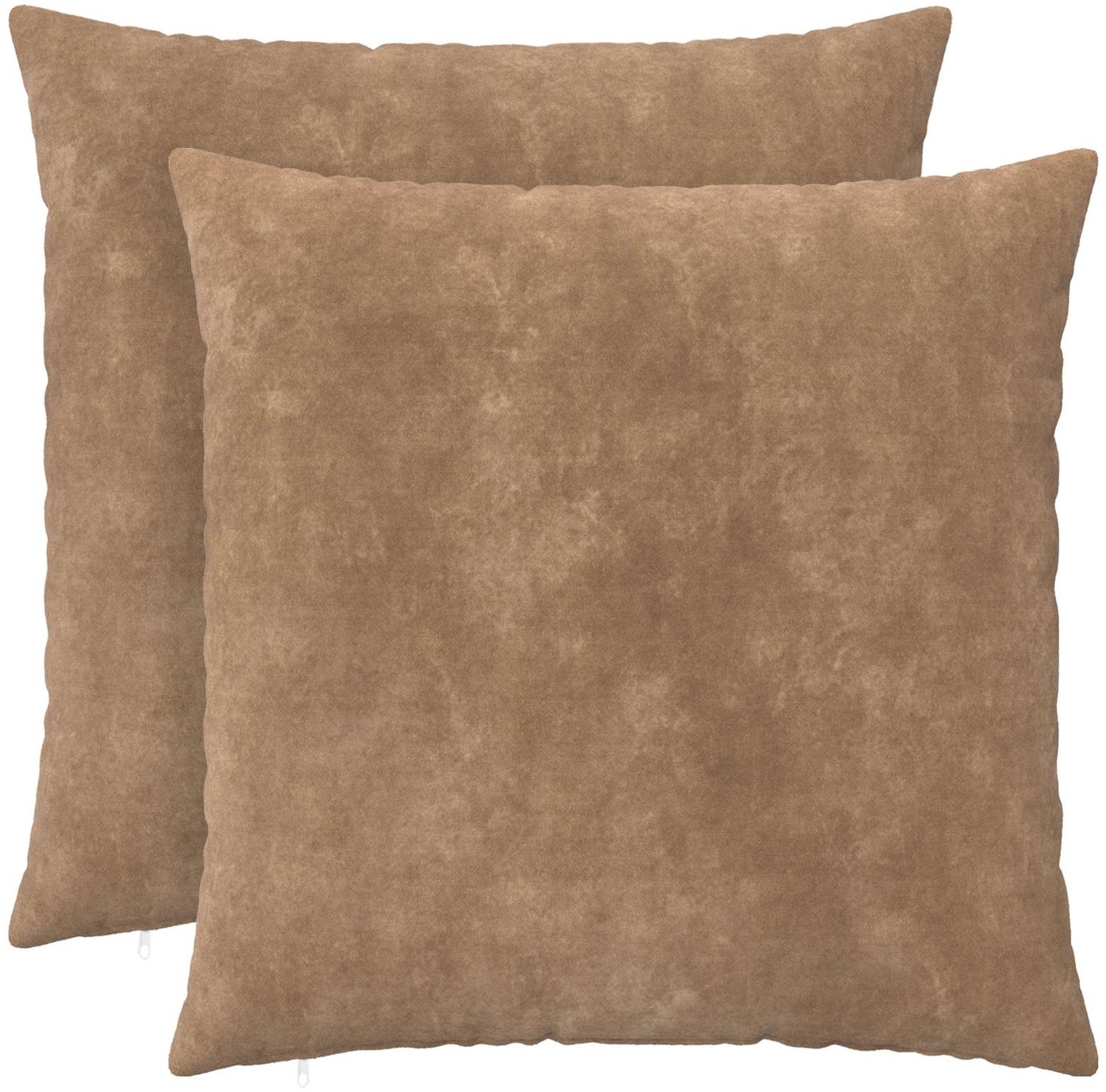 vidaXL Dekenkussen - 2 - st - HEERLEN - Taupe - 60 - x - 60 - cm - Microfiber - Fleece