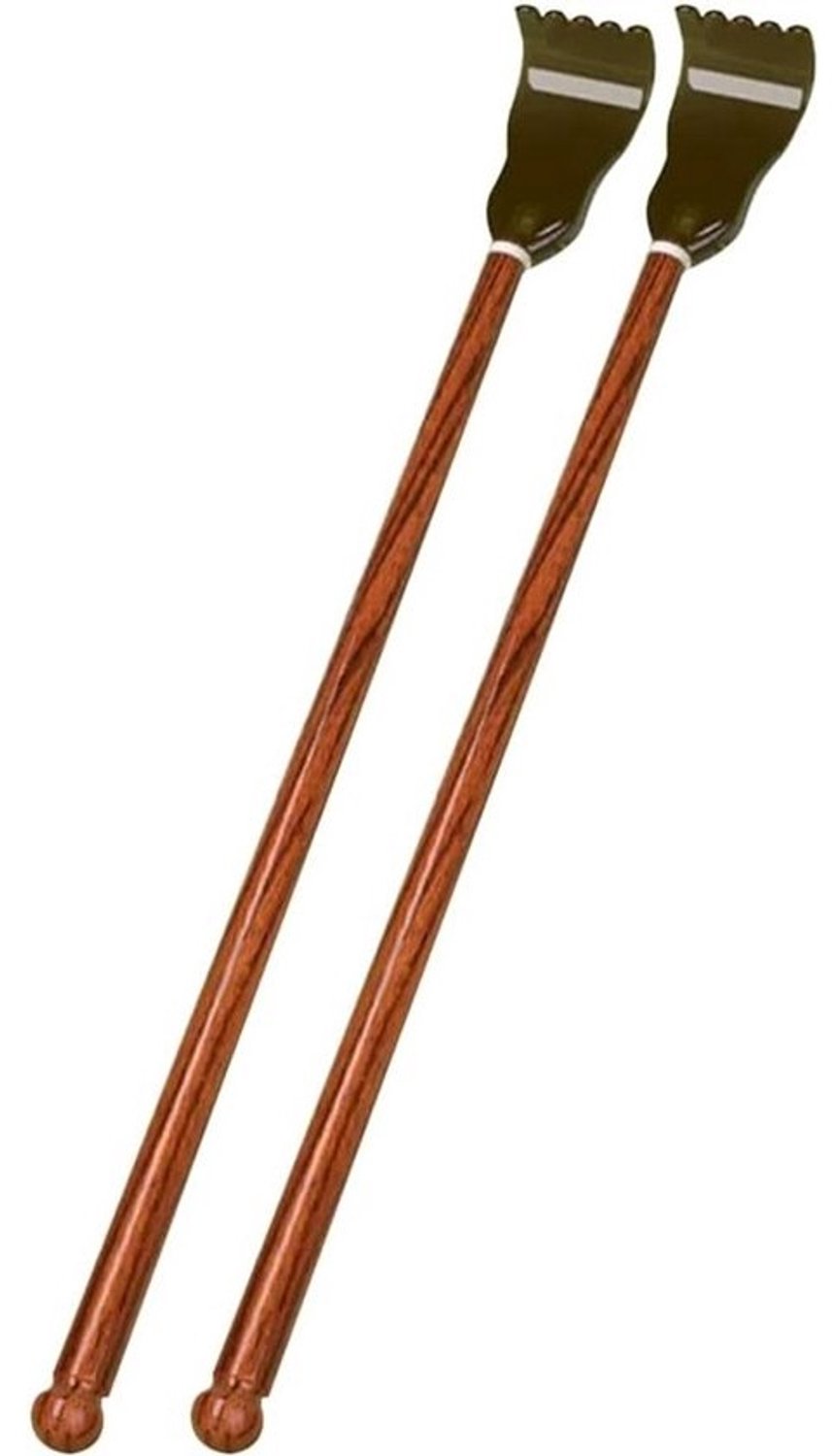 Ruggenkrabbers Set - Houten krabbers - Ontspannen gevoel - Natuurlijk sandelhout - 40 cm lengte - Rood