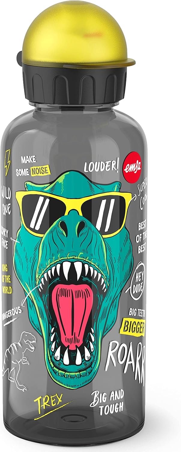 Merkloze Tritan Waterfles 0.6L - Lekvrij & Duurzaam Dino Design