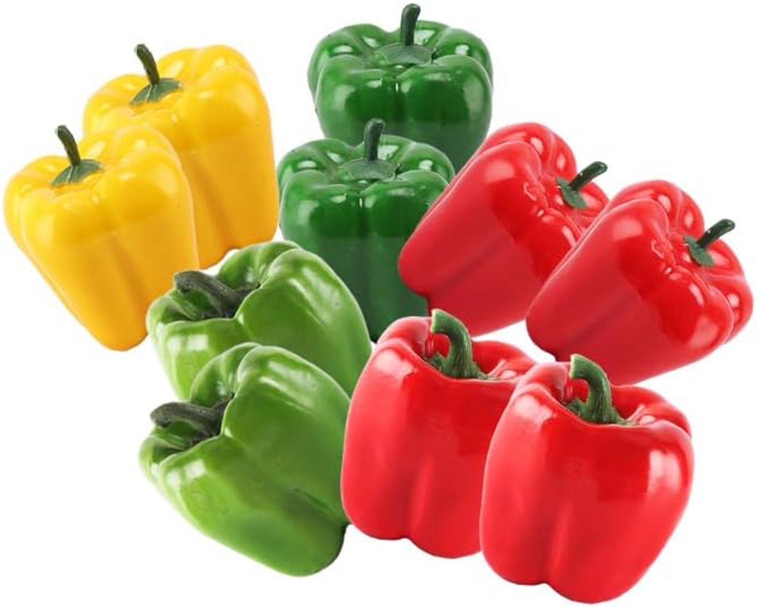 10 STKS Realistische Kunstmatige Groene Rode Gele Groenten Kleurrijke Paprika's Voedselrekwisieten Keukendecor Restaurants Hotels Thuis Display Thanksgiving Kerstmis'
