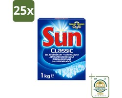 25 x Sun Classic - Vaatwaszout - Klassiek Systeem - 1 kg - Wasstrips - Vaatwaszout - Kalkaanslag Voorkomen - Vaatwasser Onderhoud - Waterhardheid - Klassiek Systeem