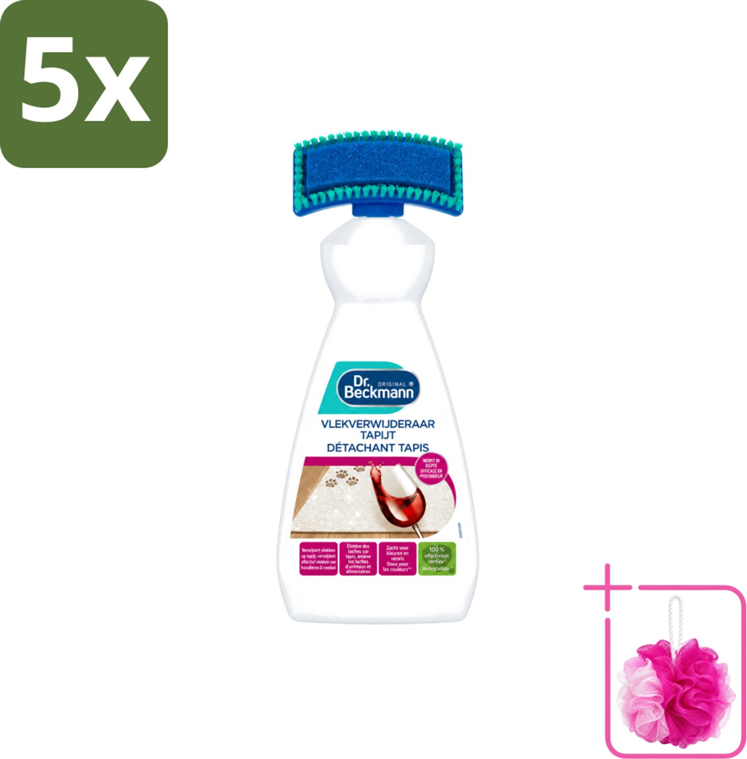 5 x Dr. Beckmann – Vlekkenverwijderaar – Tapijt - 650 ml - Bulkverpakking - Tapijt reinigen - Douchemop - Vlekken verwijderen
