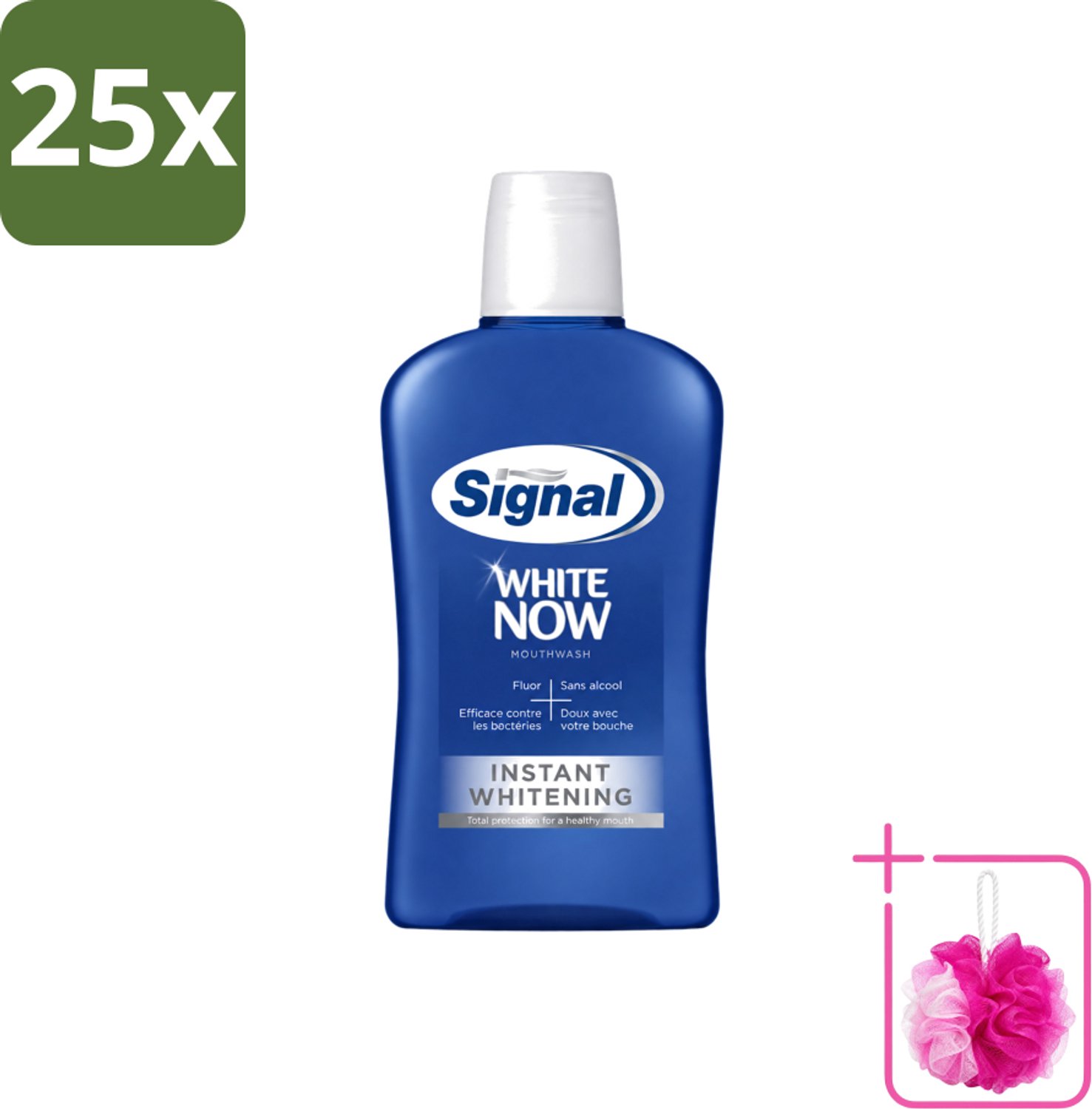 25 x Signal - White Now - Mondwater - 0 % Alcohol - 500 ml - Bulkverpakking - Mondwater - Douchemop - Mondverzorging