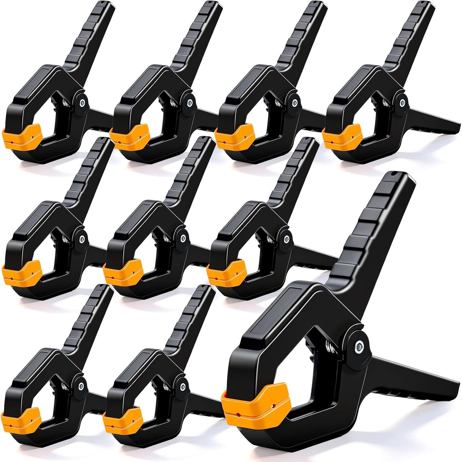 Set van 10, 3,5 inch / 8,9 cm veerklemmen achtergrond klem, oranje kleur